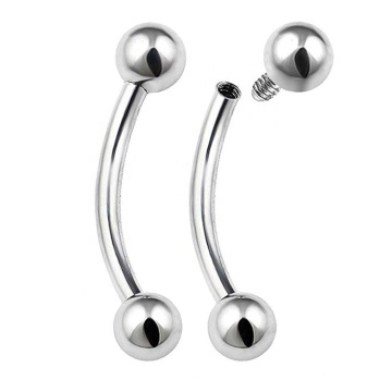 14G Titanium Internally Threaded Curved Rook Daith Eyebrow Ring Body Jewelry Children's Geometric WOMEN'S Trendy Unisex MEN'S